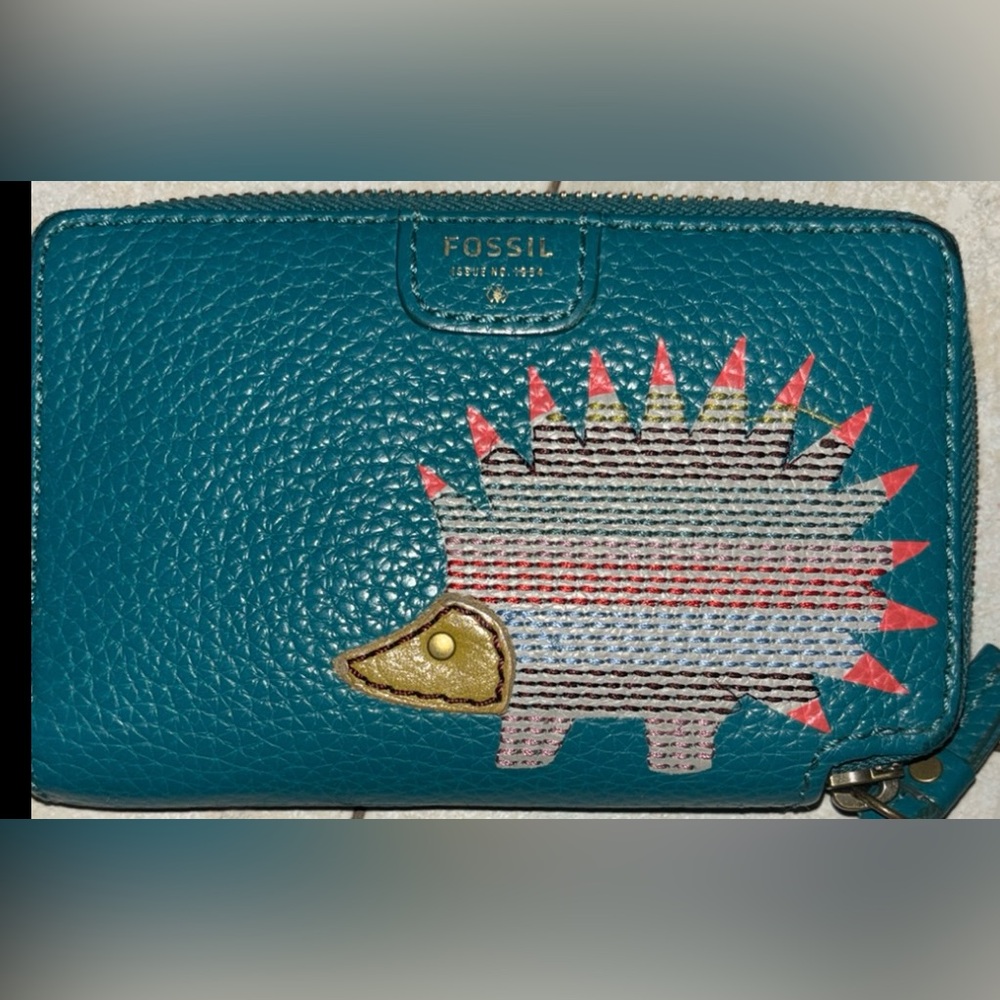 Fossil Teal Hedgehog Wallet